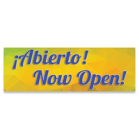 Signmission Abierto Now Open Banner Concession Stand Food Truck Single Sided B-72-30006